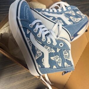 Vans Blue and White Kids Sneakers